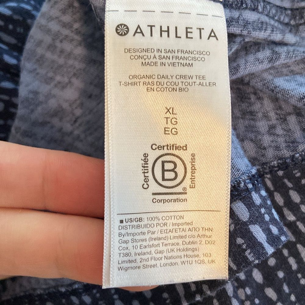 Athleta Blue Organic Daily Crew Tee T-shirt Size XL - Picture 7 of 8